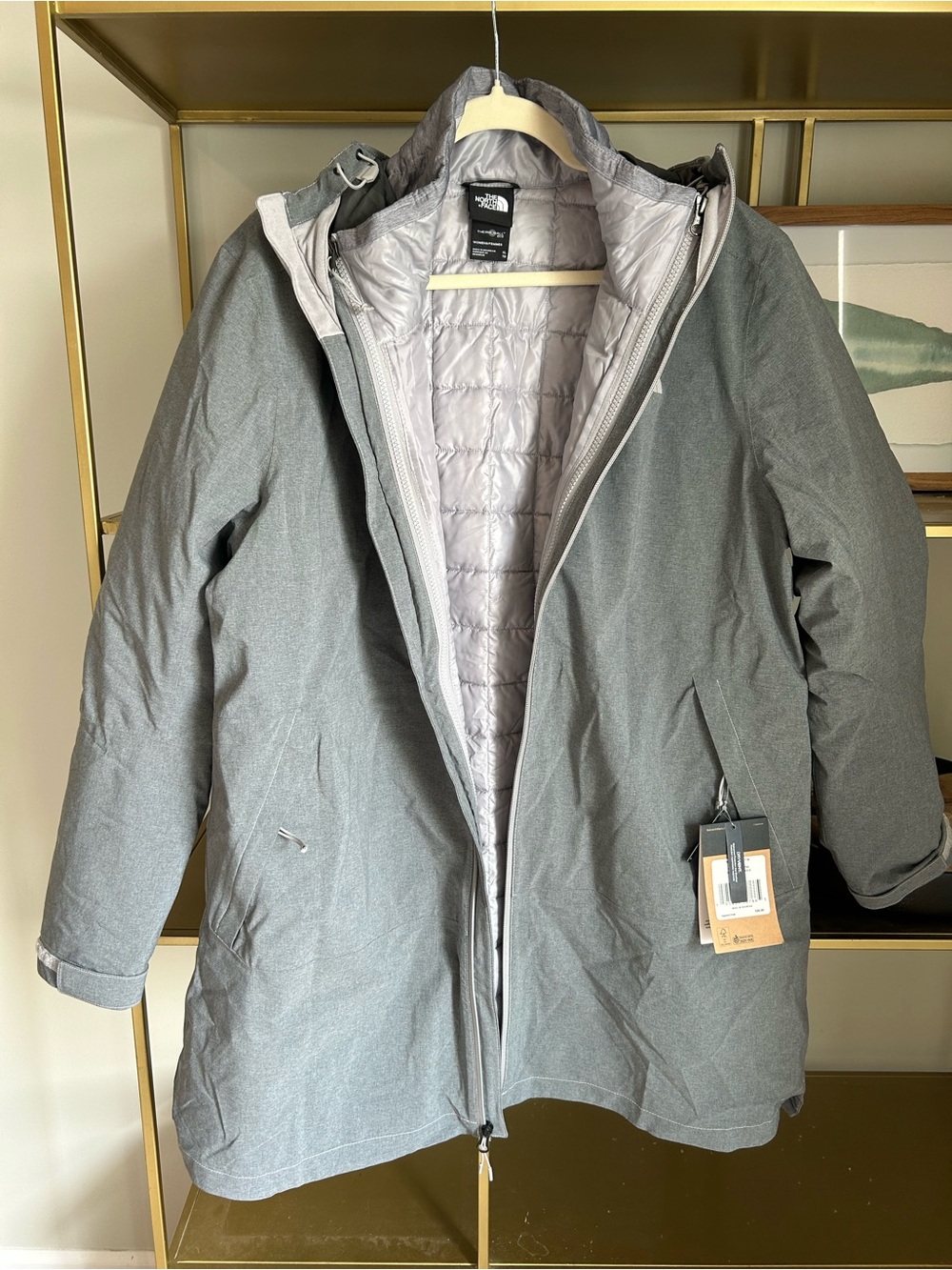 NWT North Face Women’s ThermoBall Eco Triclimate 3-in-1 Jacket Grey XL $330 - Picture 3 of 8